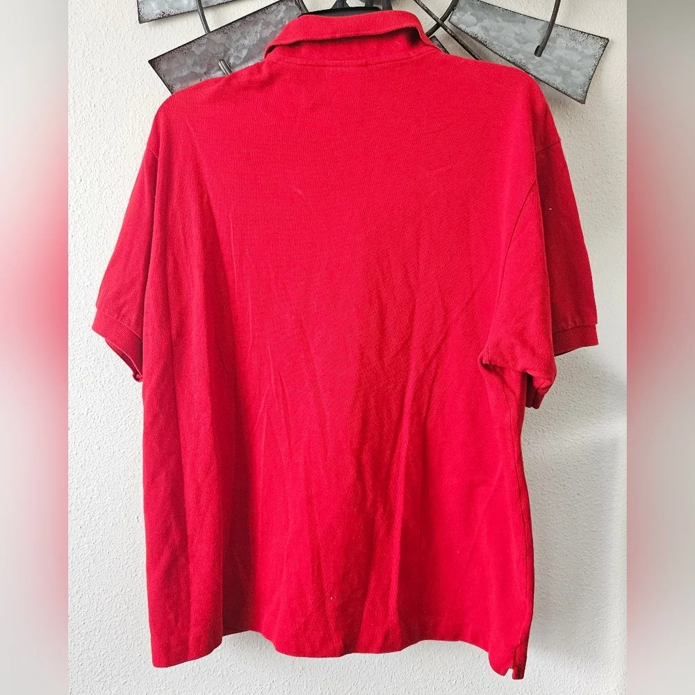 La Coste Men's Red Alligator Logo Polo 6 Button Soccer Europe France Classic 6